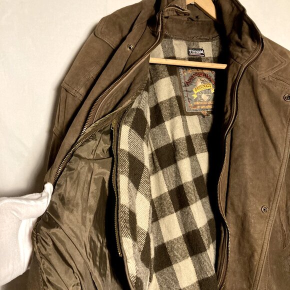 Mens Vintage WILSONS Adventure Bound Bomber Jacket - Brown Leather w/ Liner - Lg - Picture 4 of 12